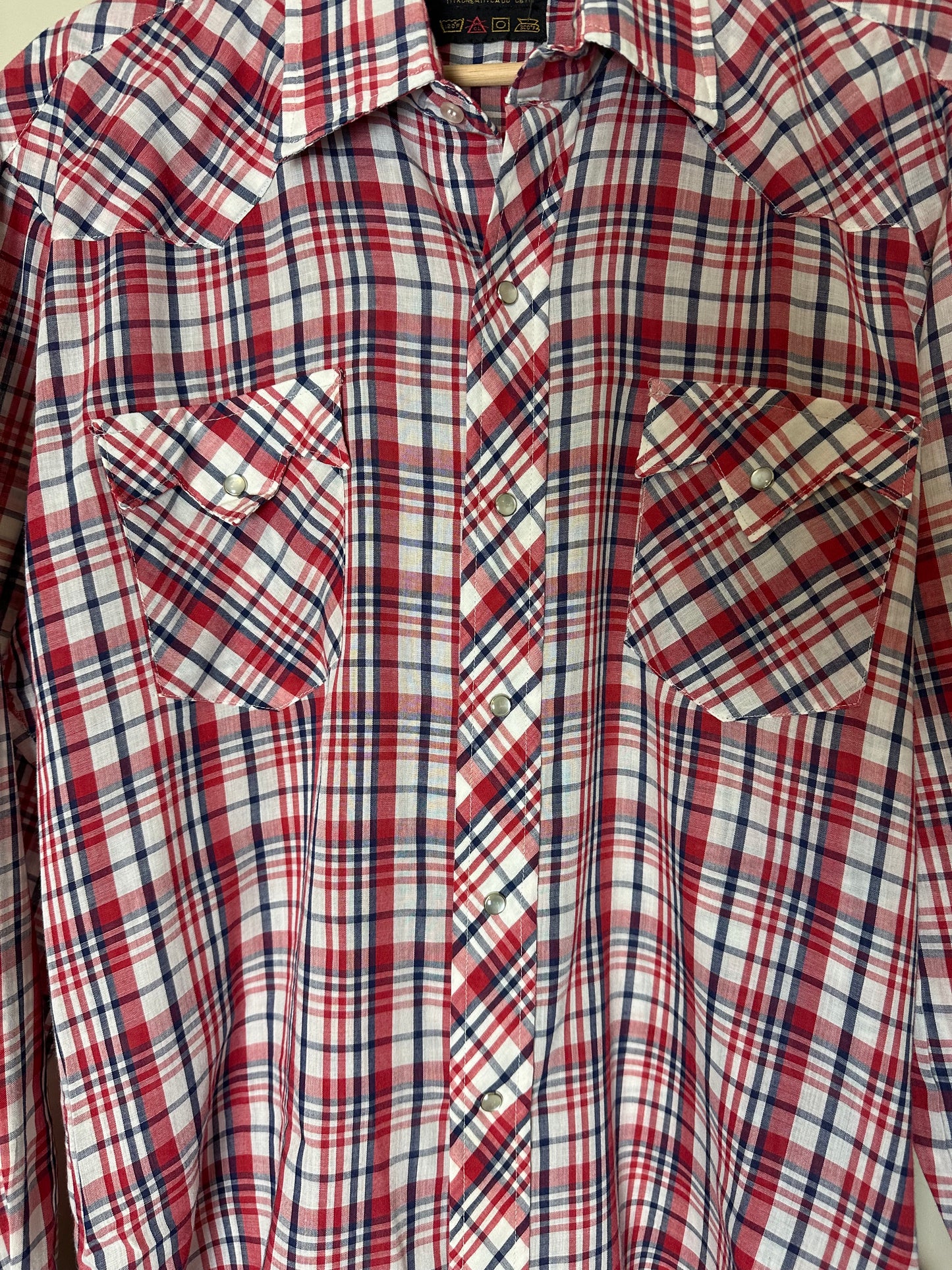 80s High Country Pearl Snap Plaid Shirt - XL