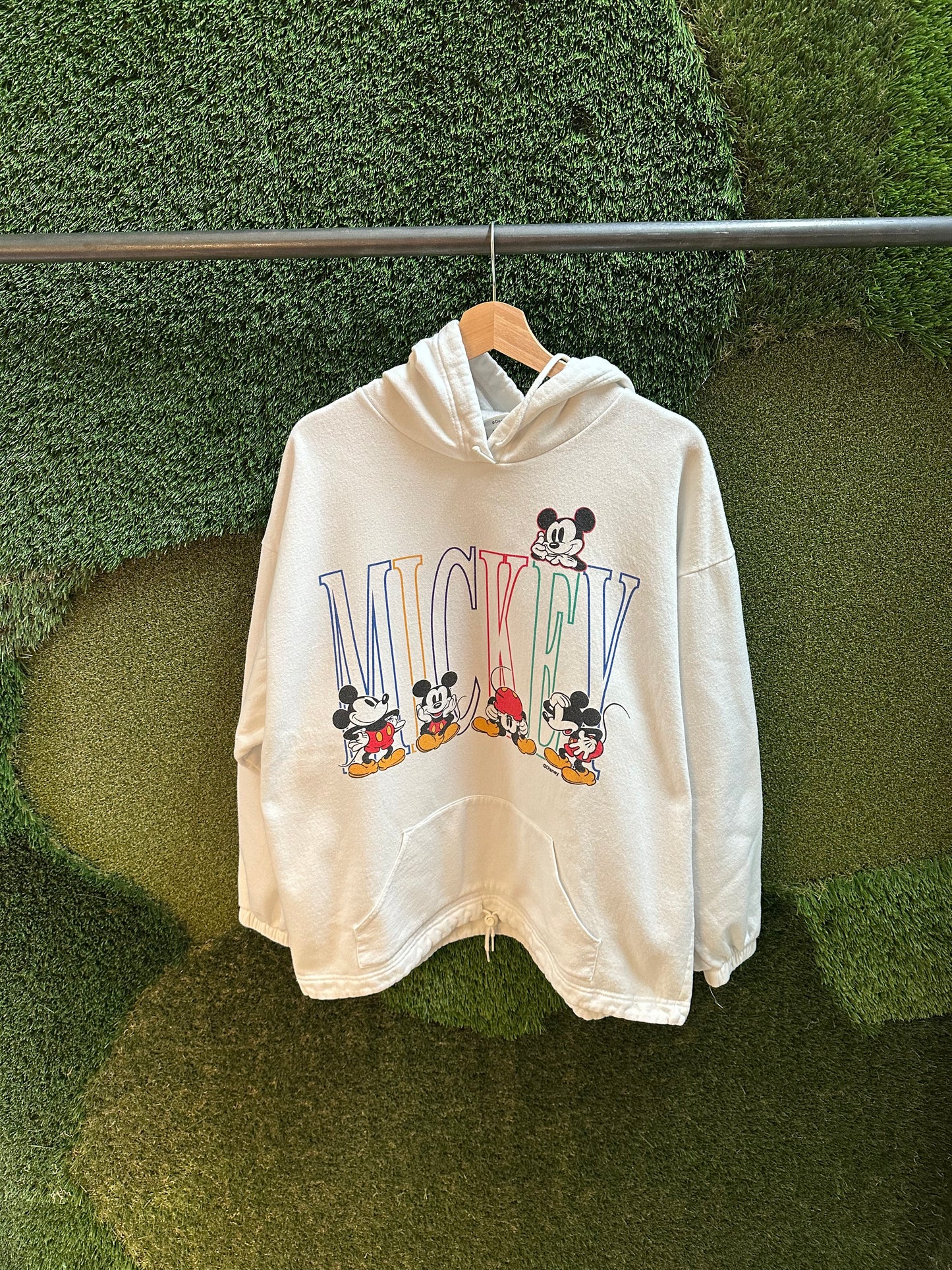 90s Disney Mickey Mouse Spellout Hoodie - L