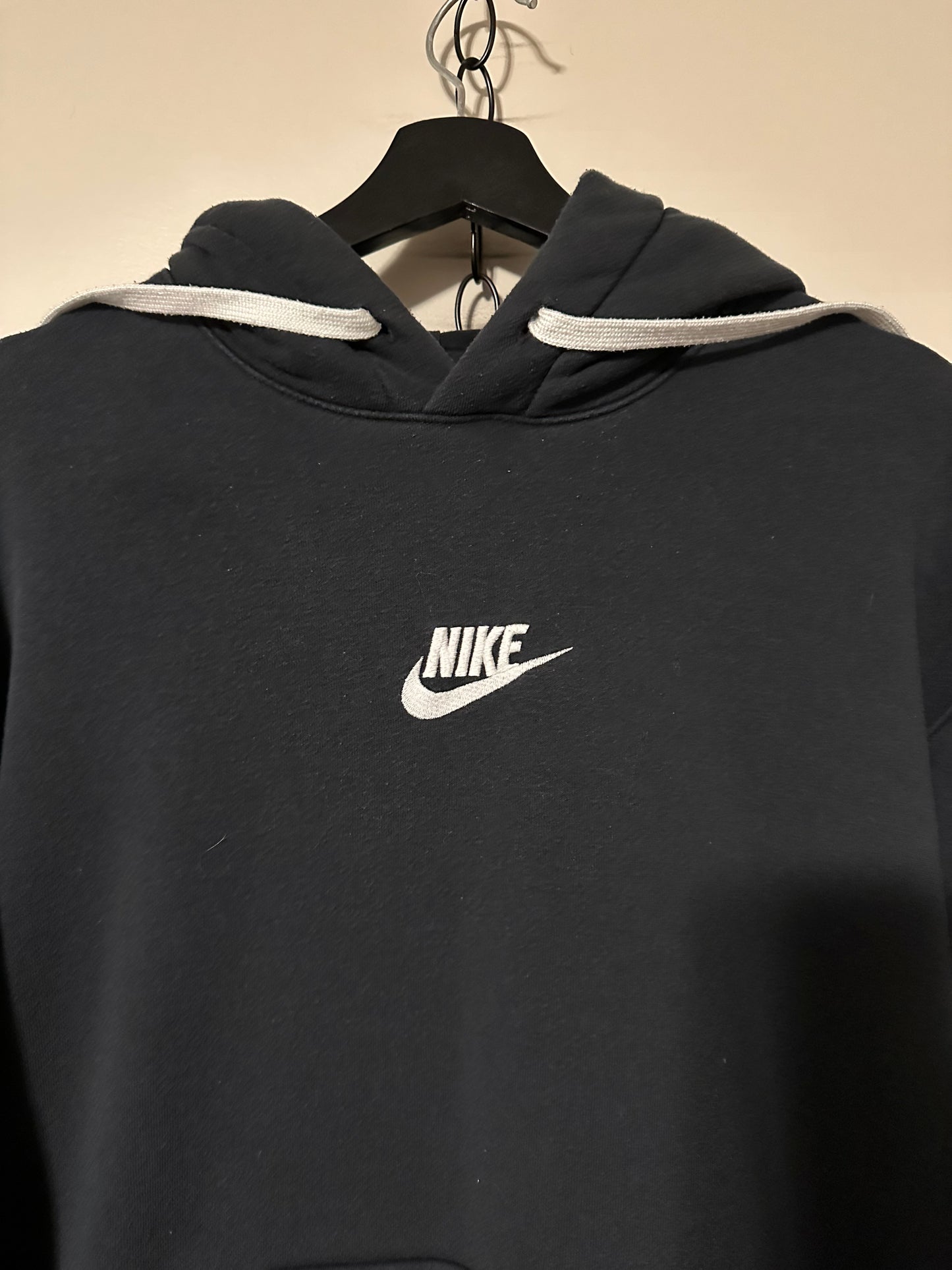 Nike Middle Check Logo Black Hoodie - M