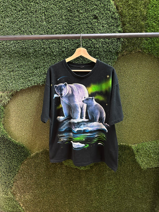 90s Liquid Blue Polar Bears T-shirt - XL