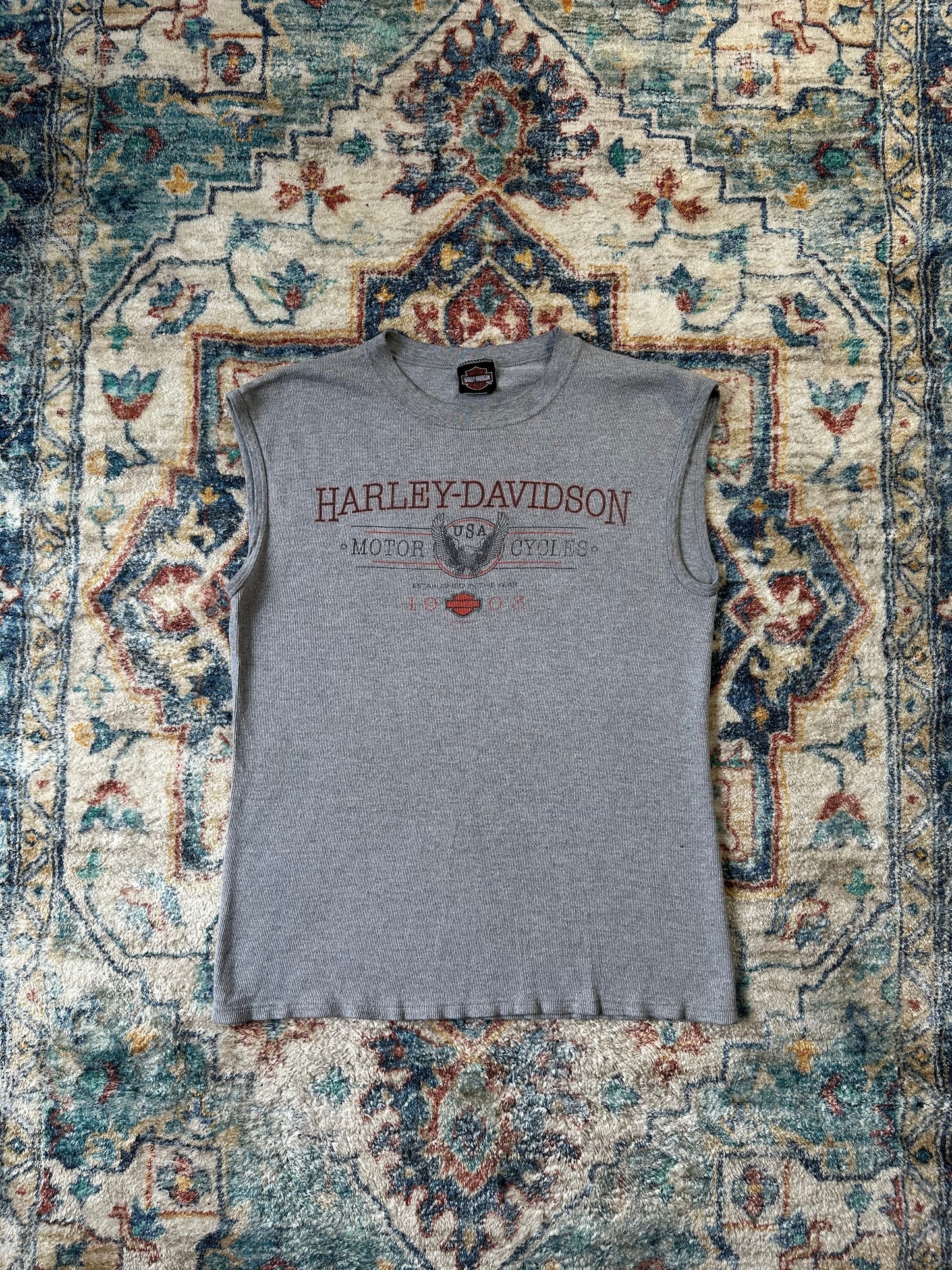 00s Harley Davidson Las Vegas Thermal Sleeveless Top - L