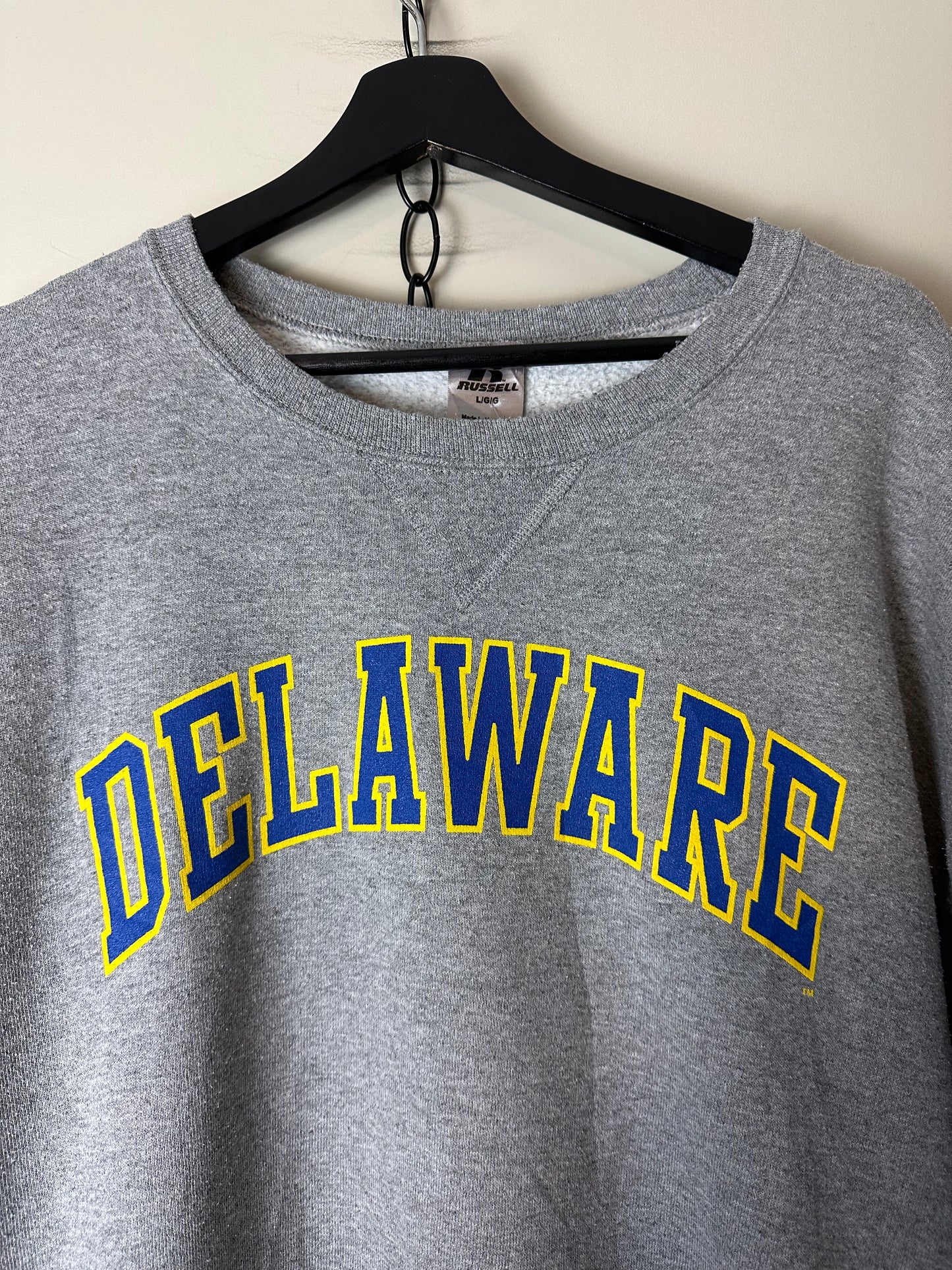 Russell Athletic NCAA Delaware Spellout Collegiate Crewneck - L