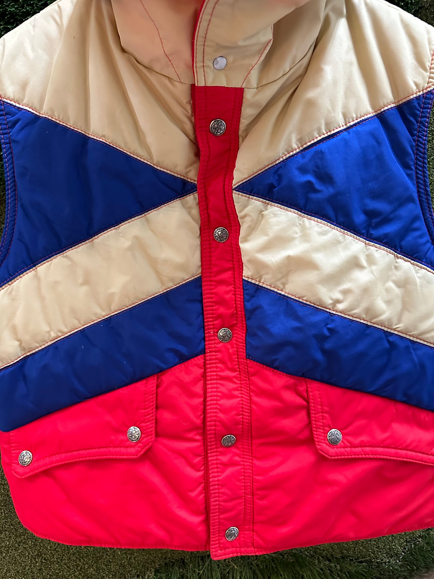 80s Colour Blocking Vest - M