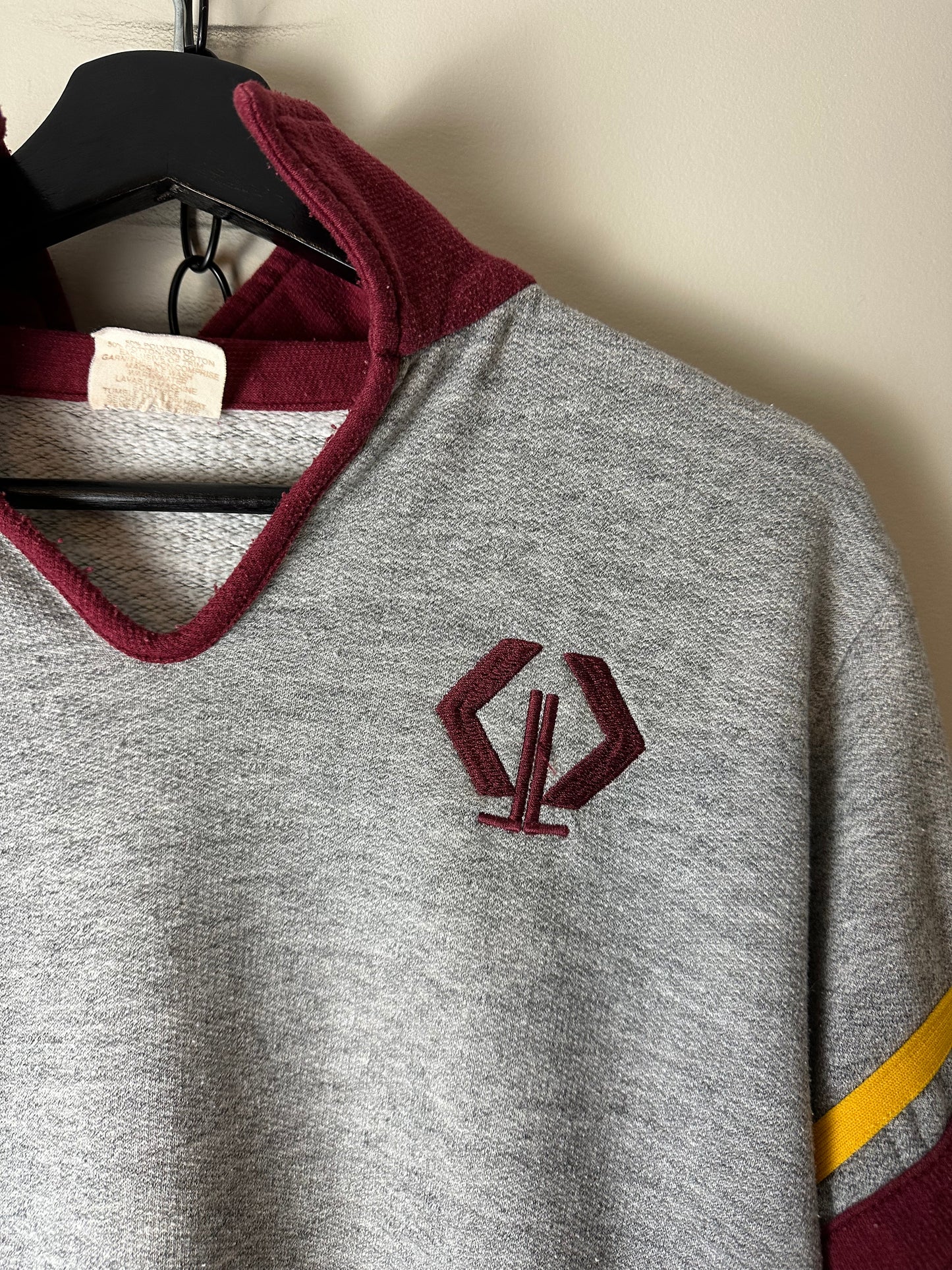 Vintage 1980s Alpha Collared Logo Crewneck - L