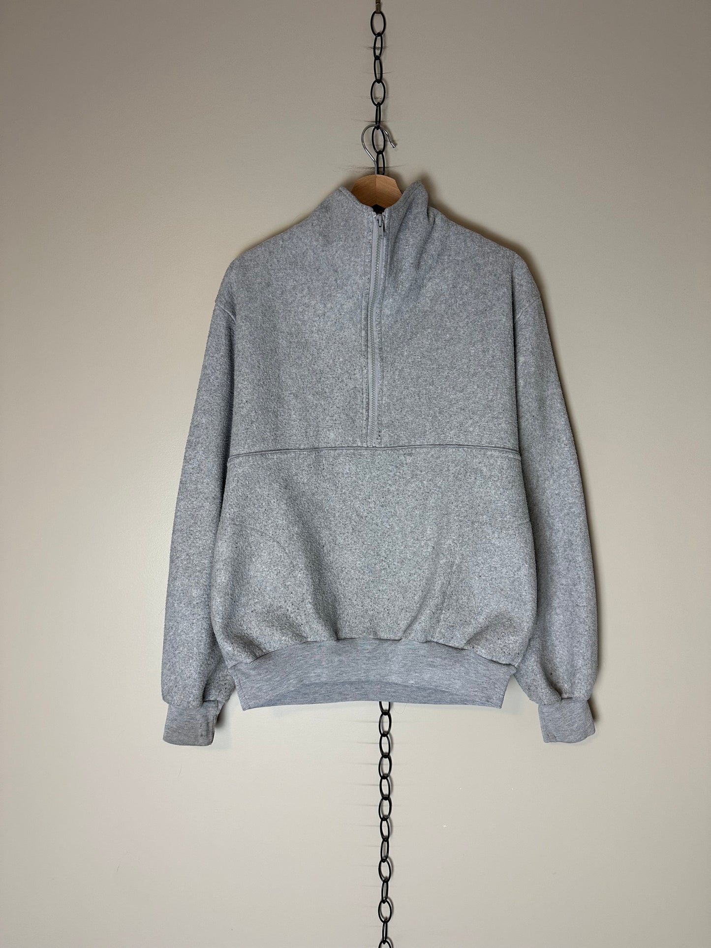 90s Polar Club Grey 1/4 Zip-up Fleece - L