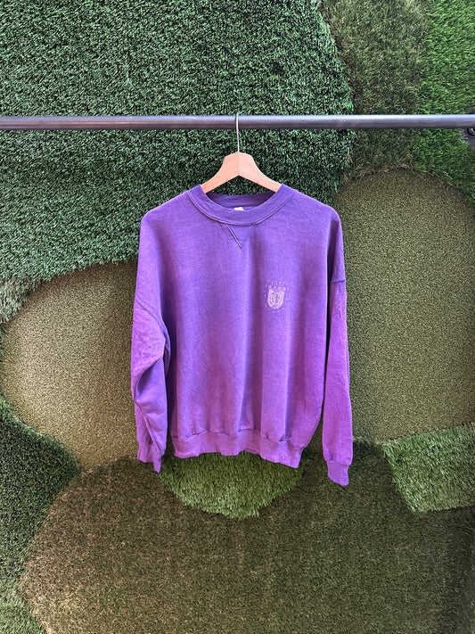 80s Purple Faded Quebec Crest Crewneck - M