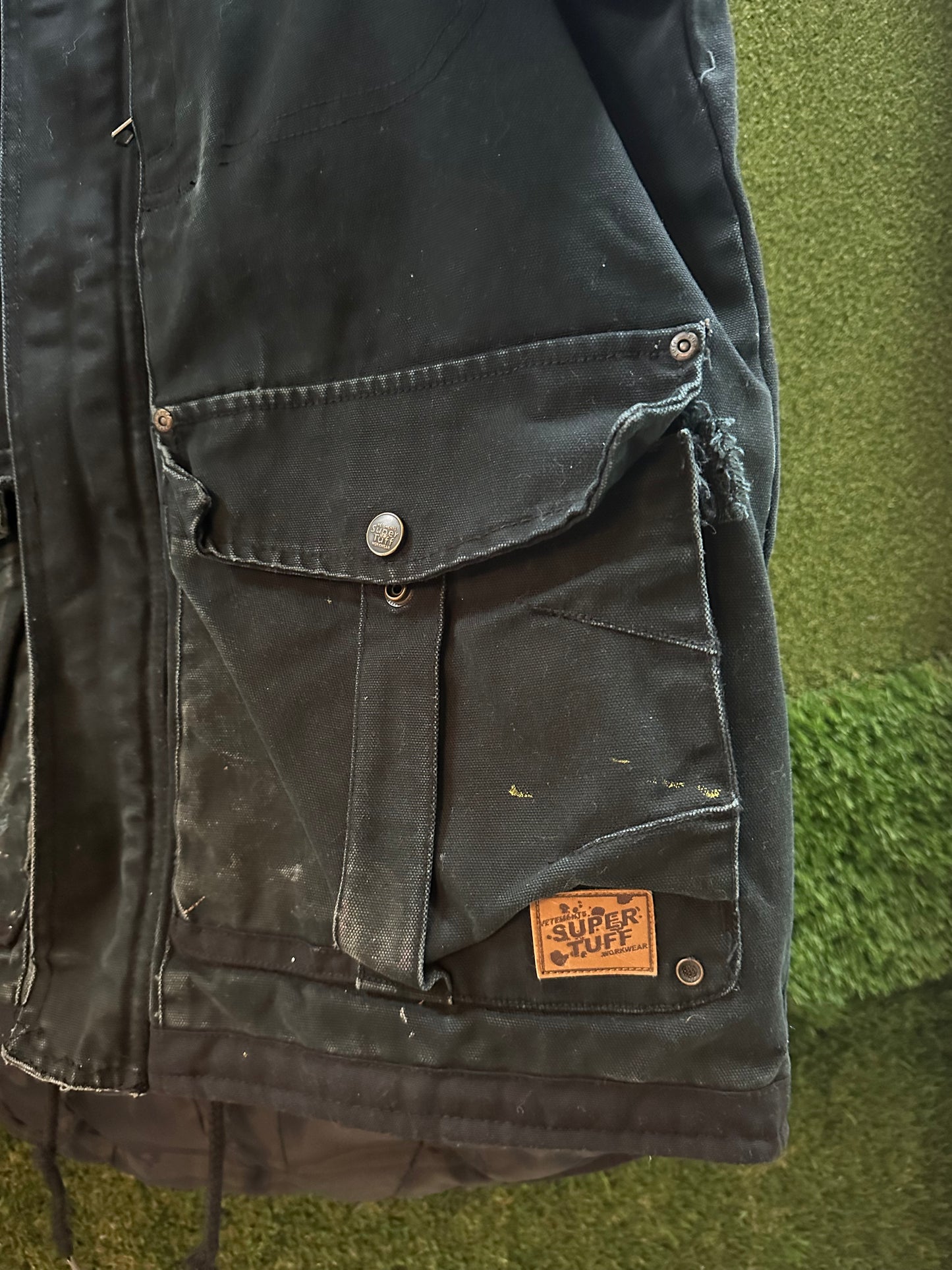 00s Super Tuff Black Distressed Workwear Jacket - M