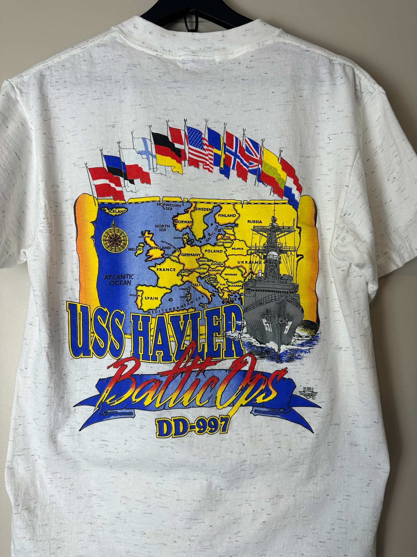 Vintage USS Hayler Battle Ops DD-997 Ship T-shirt - M