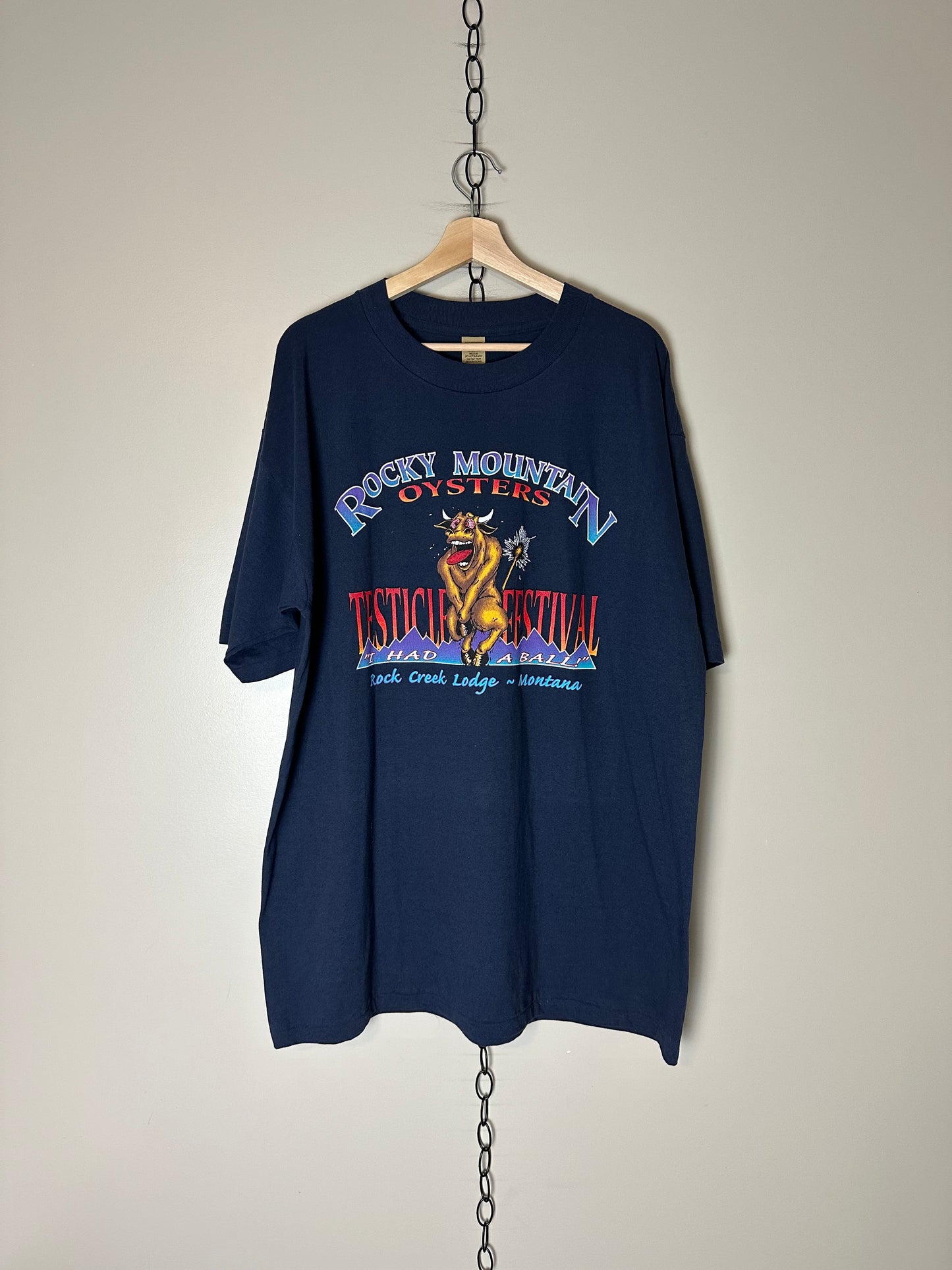 90s Rocky Mountain Oysters Testicle Festival T-shirt - XXL