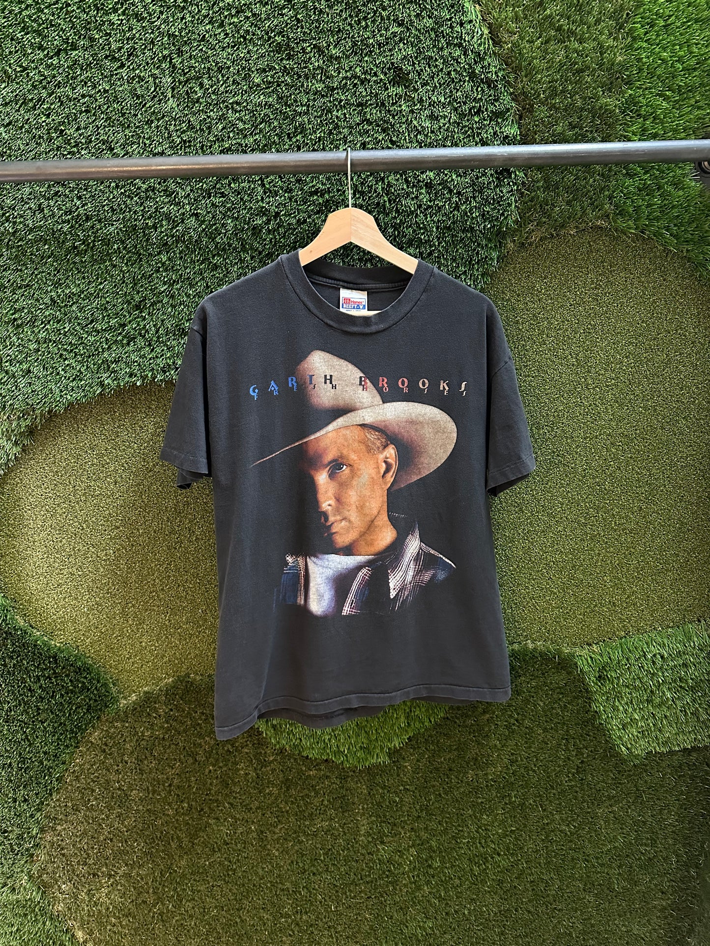 90s Garth Brooks Fresh Horses Big Face Concert T-shirt - L