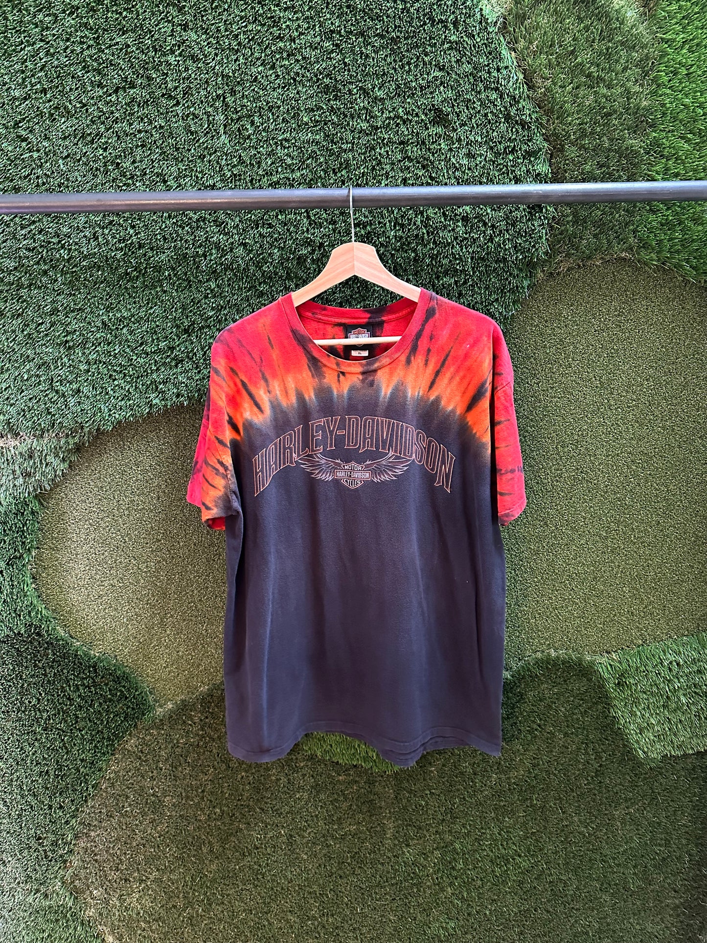 Harley Davidson Spellout Tye-Dye T-shirt - XL