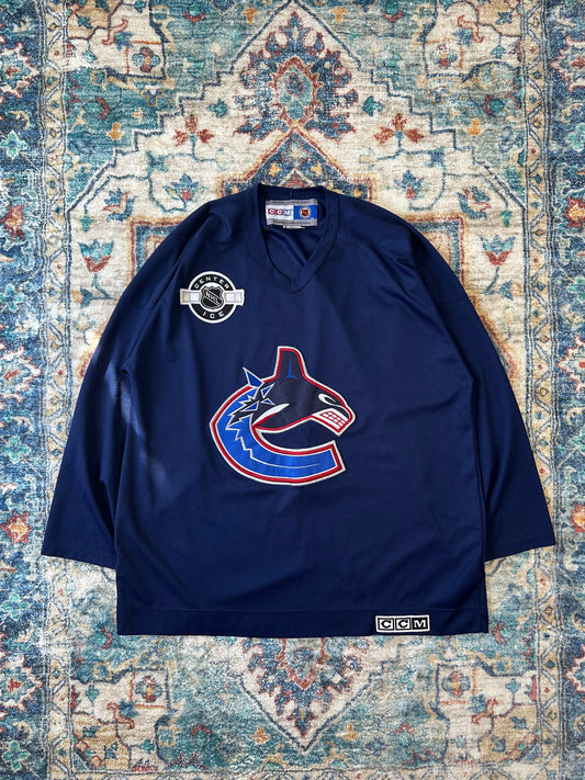 00s NHL CCM Vancouver Canucks Centre Ice Hockey Jersey - XL