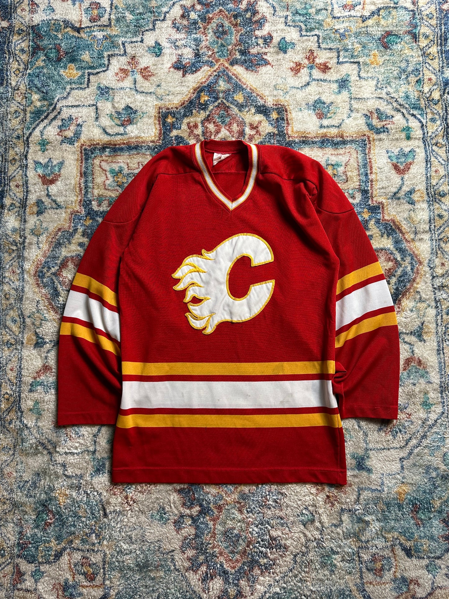 80s NHL Calgary Flames Hockey Jersey - M