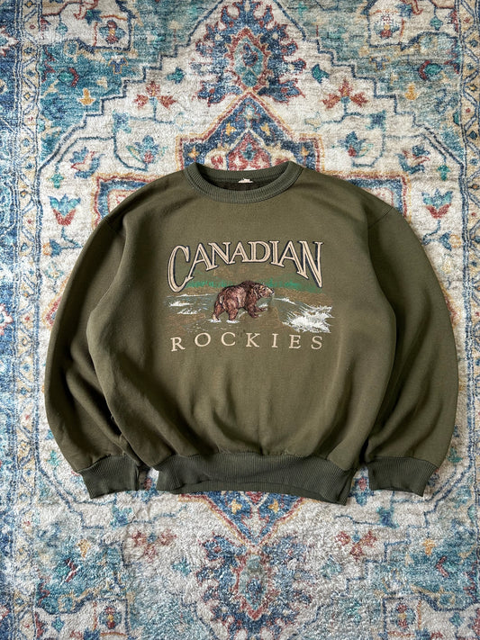 90s Canadian Rockies Grizzly Bear Crewneck - XL