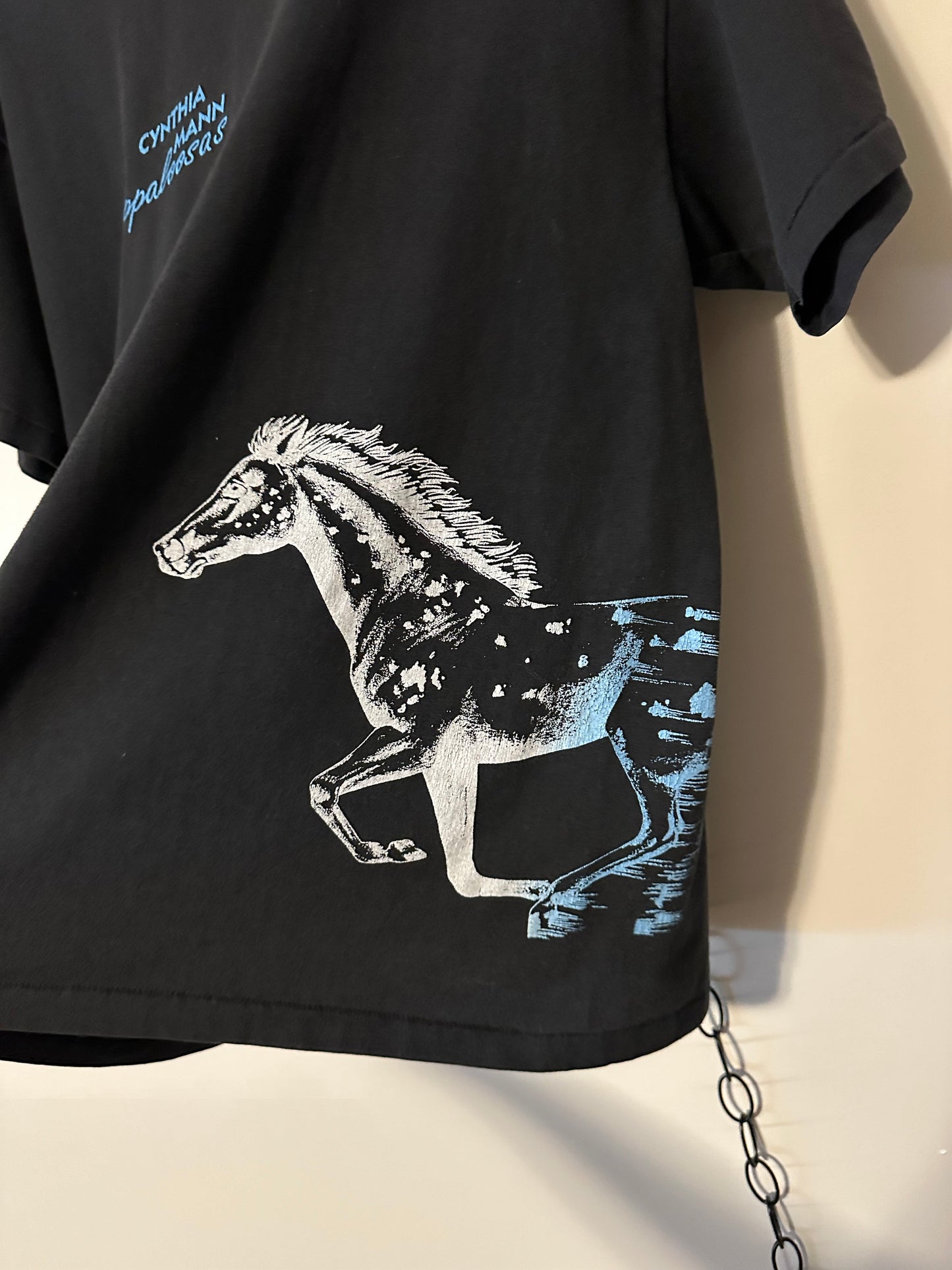 90s Cynthia Mann Apaloosas Horse Rodman T-shirt - L