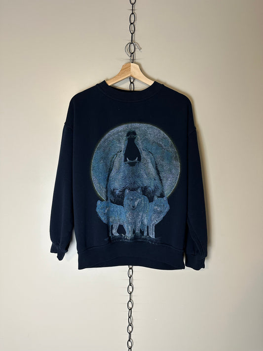 90s Wolves Animal Crewneck - M