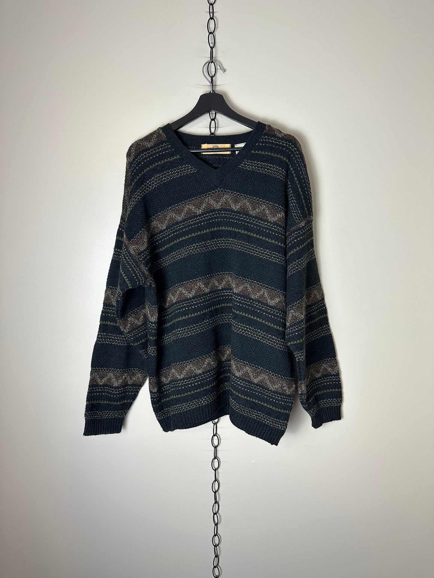 Vintage Profilo Striped Abstract Sweater - L