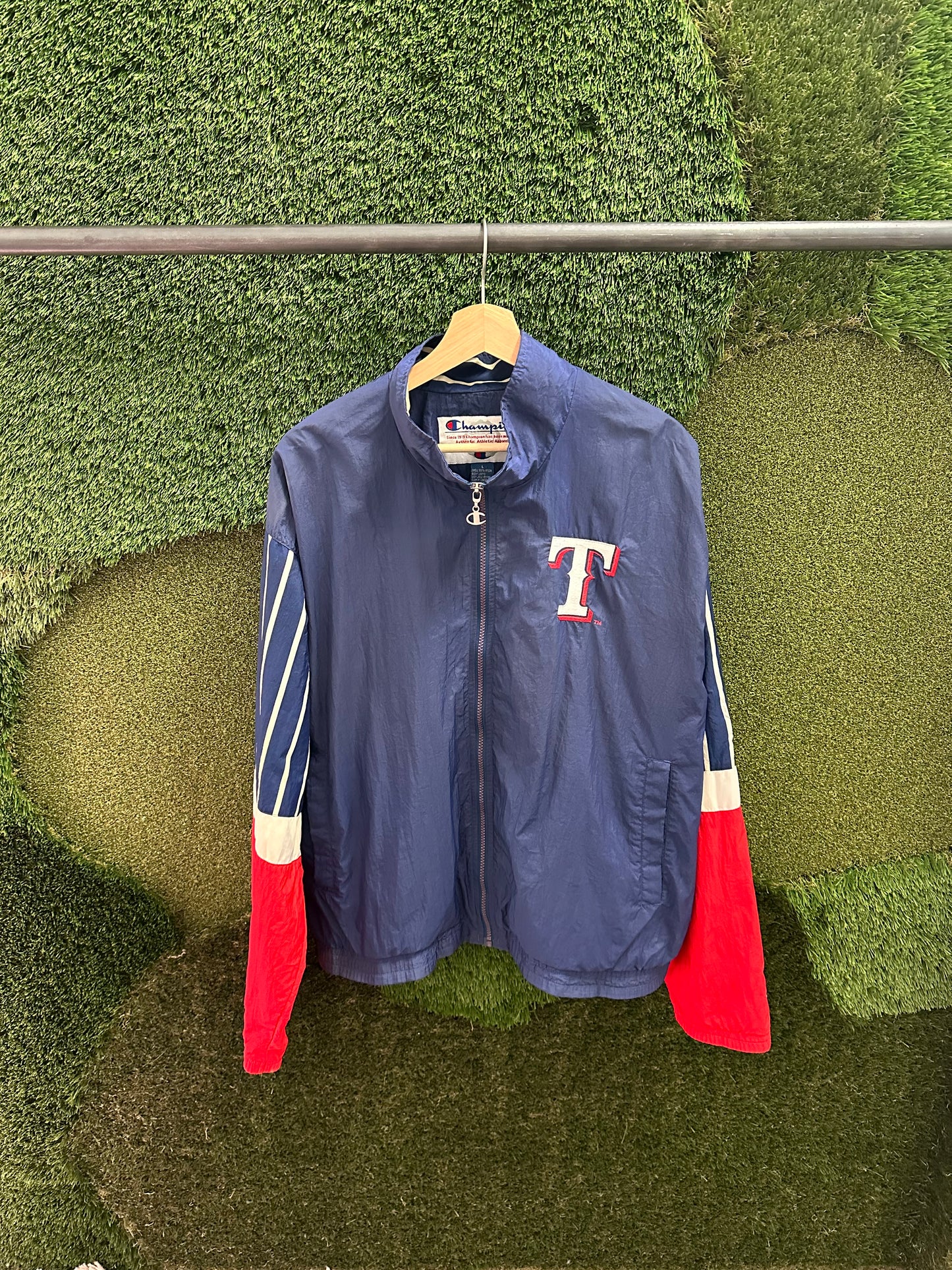 Vintage MLB Champion Texas Rangers Light Jacket - L