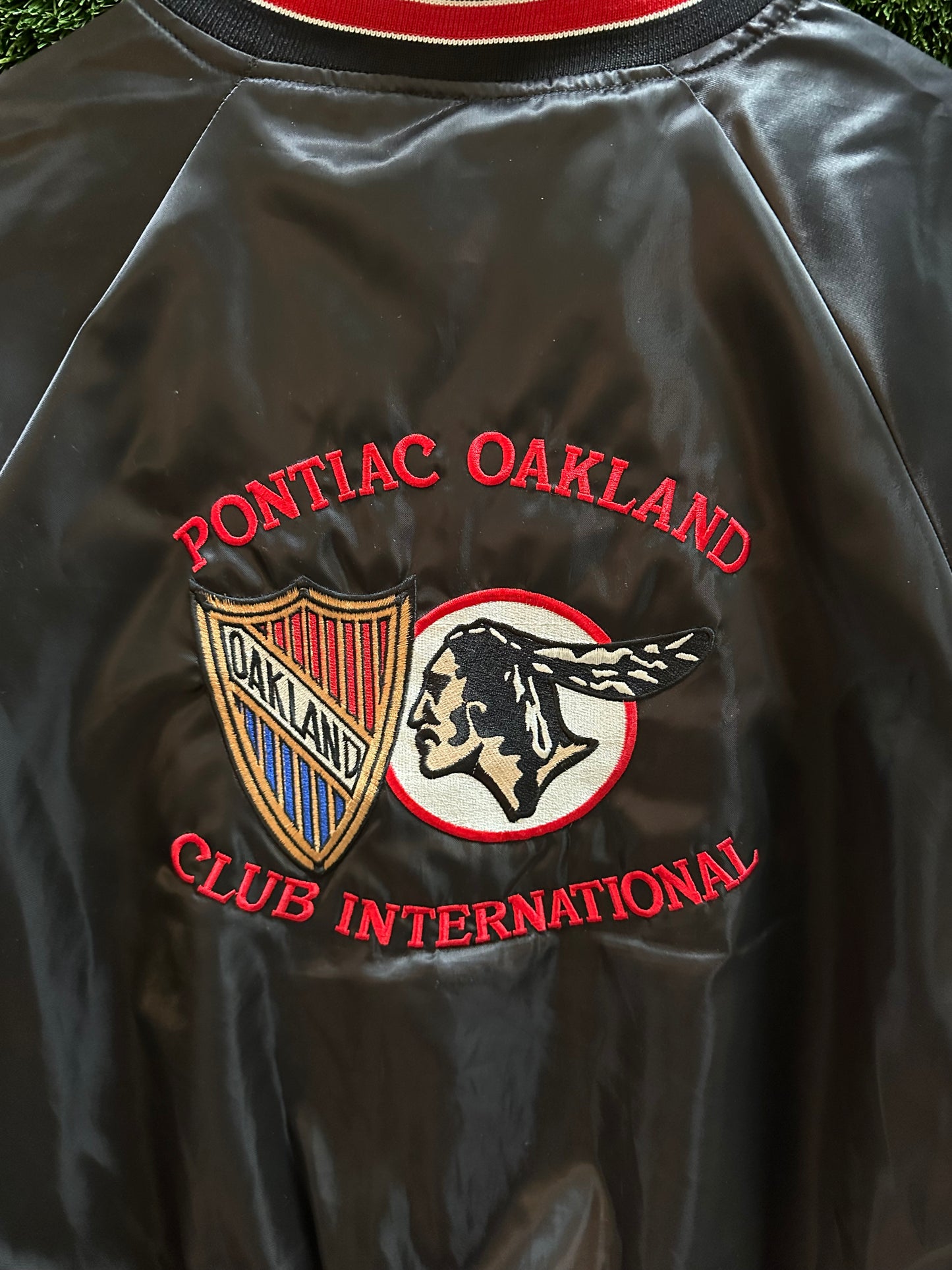 90s Pontiac Oakland Club Satin Light Jacket - L