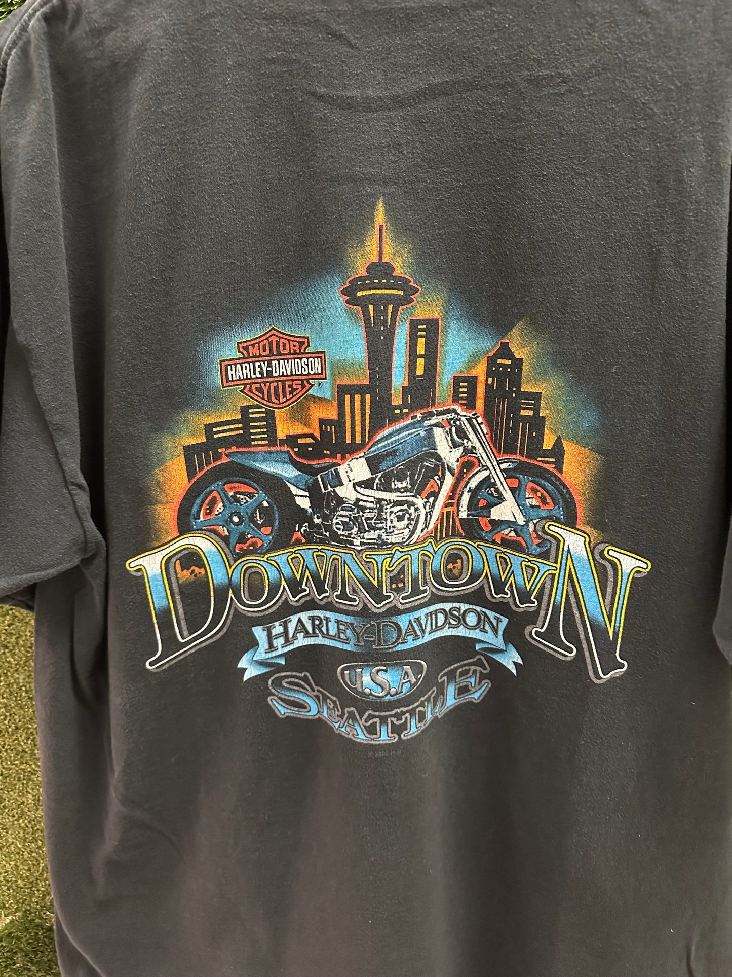Vintage Harley Davidson Seattle Skyline T-shirt - XL