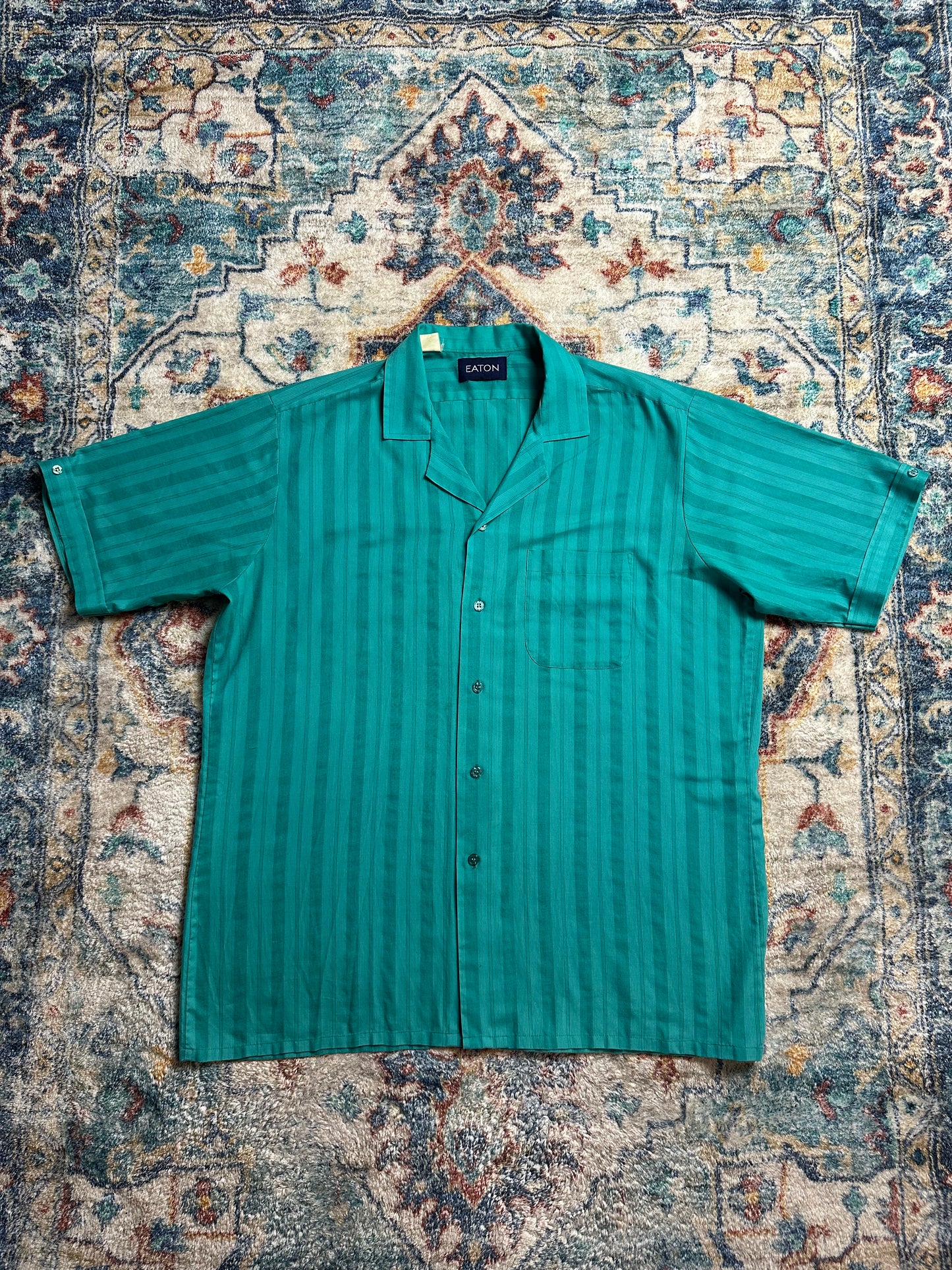 90s Eaton Striped Button-up Shirt - XL