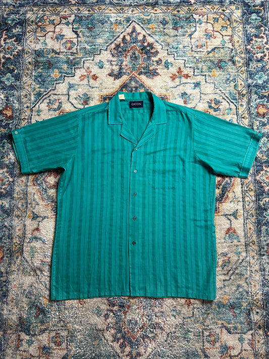 90s Eaton Striped Button-up Shirt - XL