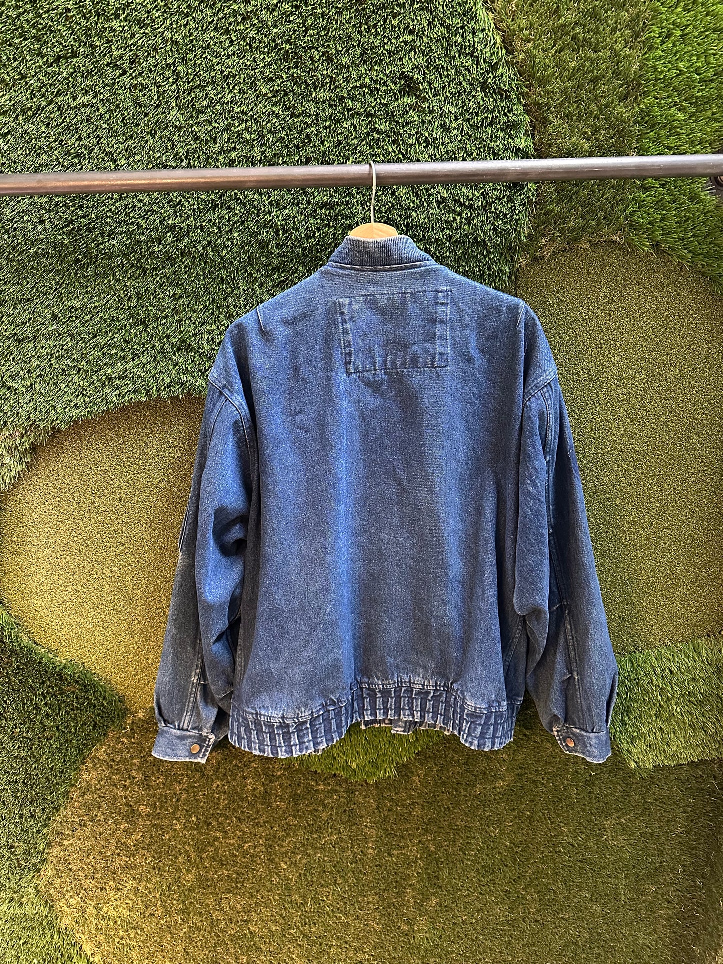 80s Zip-up Denim Jacket - XL