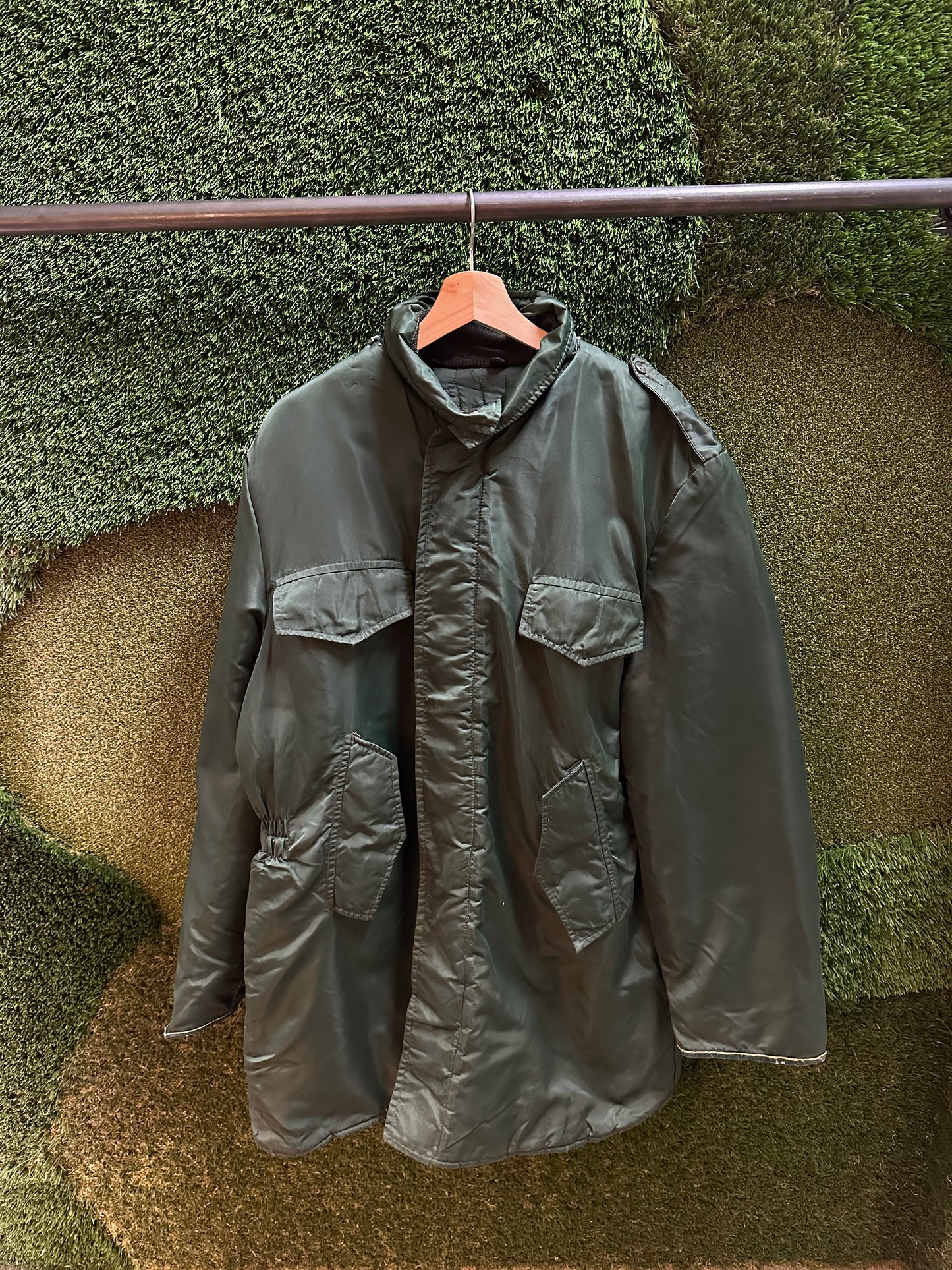 70s Weathermate Green Long Jacket - L