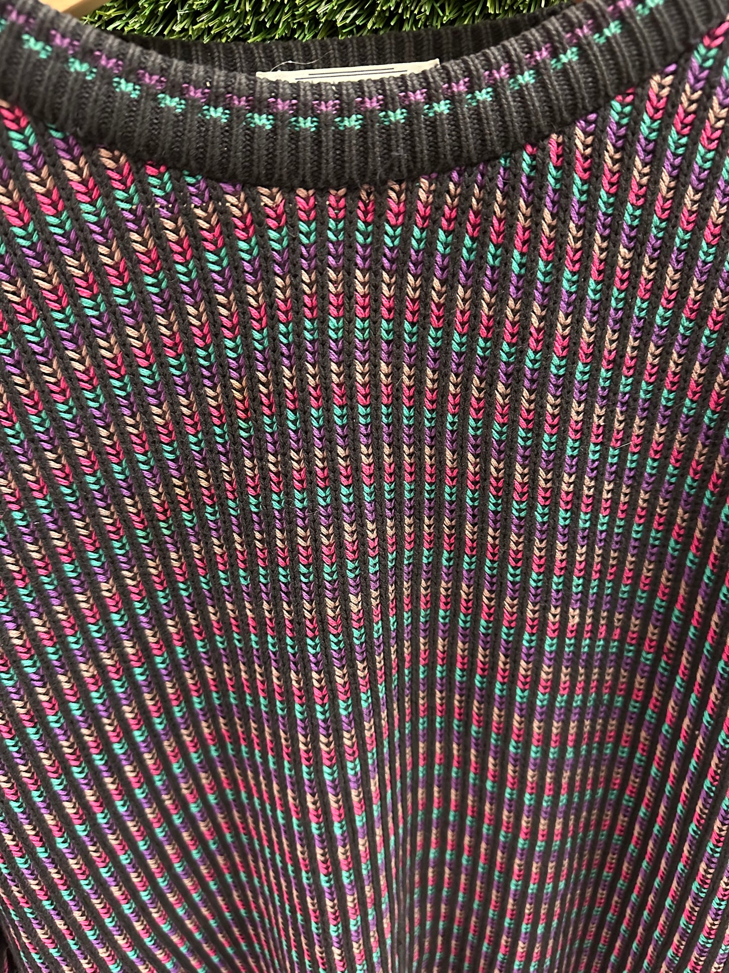 Vintage Multicoloured Striped Sweater - L