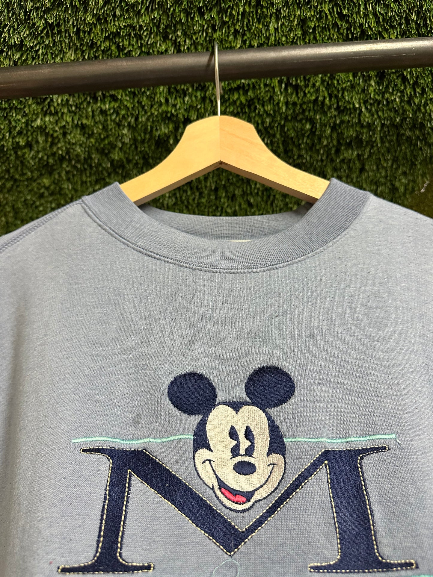 90s Disney Mickey Mouse Two Tone Blue Crewneck - XL