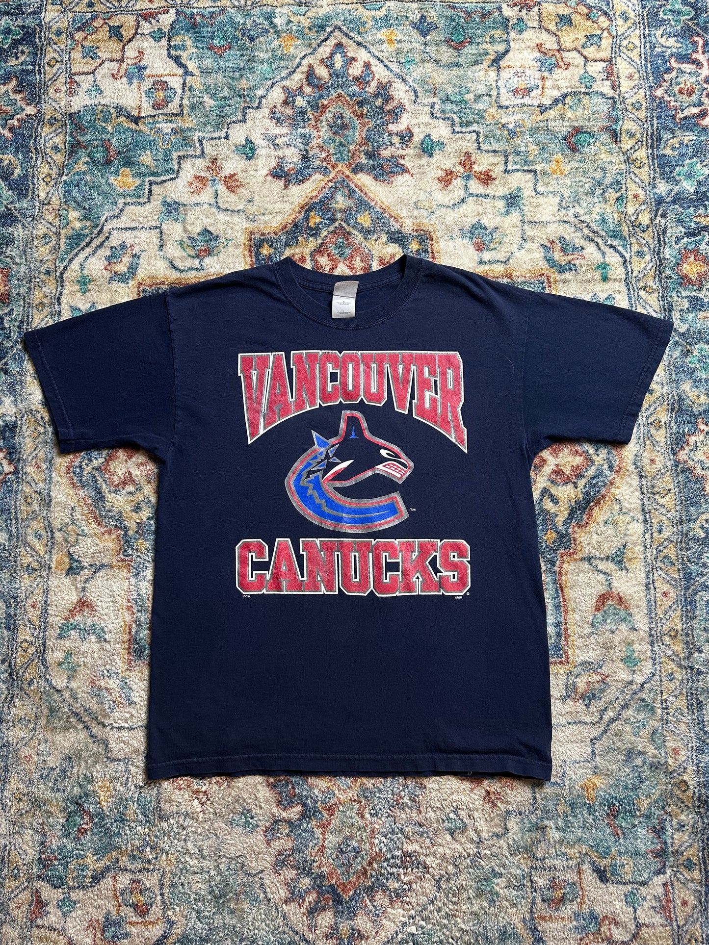 00s NHL Vancouver Canucks Logo T-shirt - L