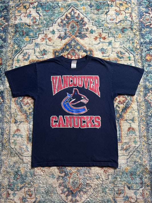 00s NHL Vancouver Canucks Logo T-shirt - L