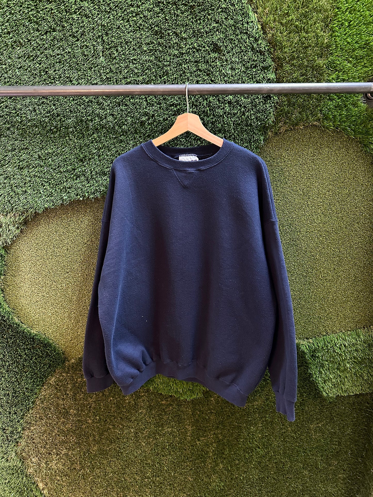 90s Pure Sweat Navy Blank Crewneck - XXL