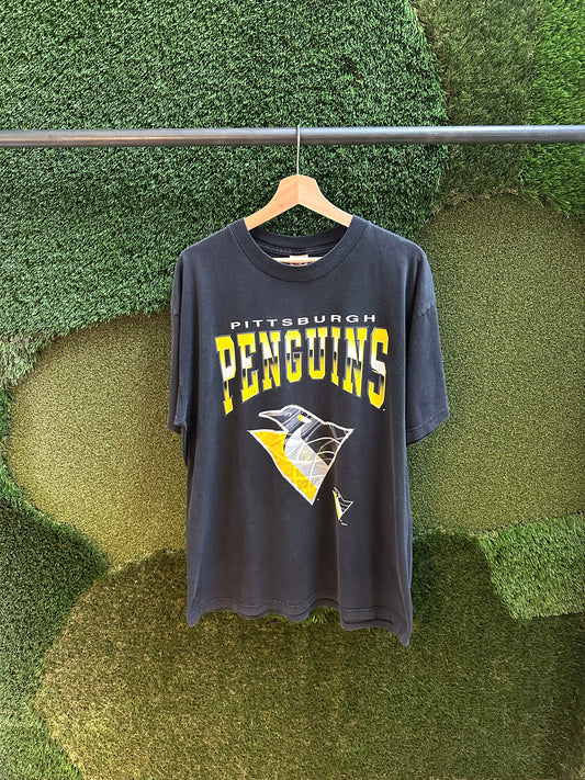 90s NHL Pittsburgh Penguins Logo T-shirt - XL