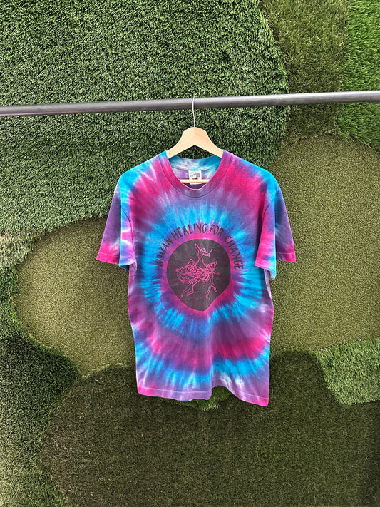 Vintage Woman Healing For Change Tye-Dye T-shirt - L