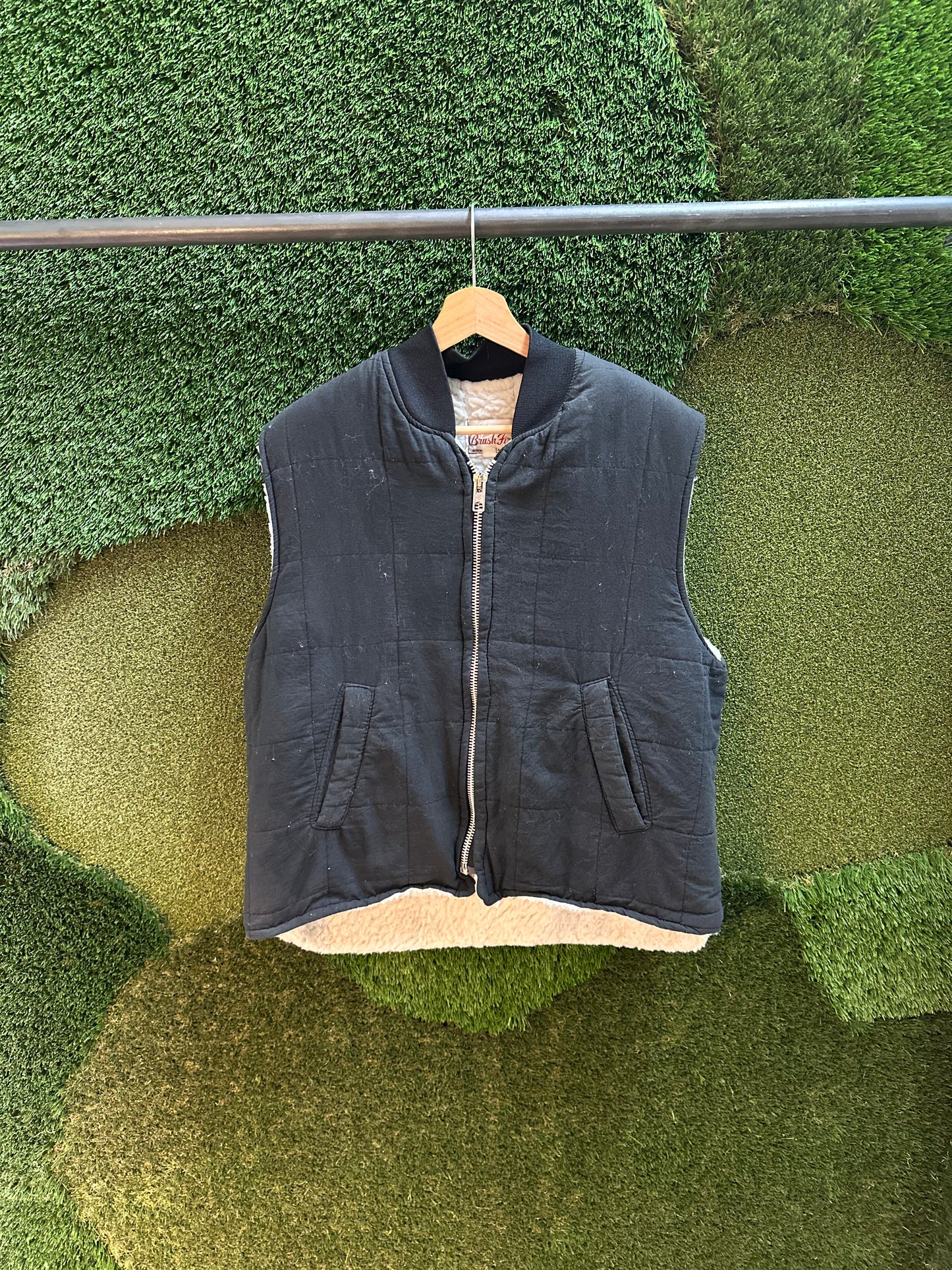 80s Sherpa Lined Vest - L