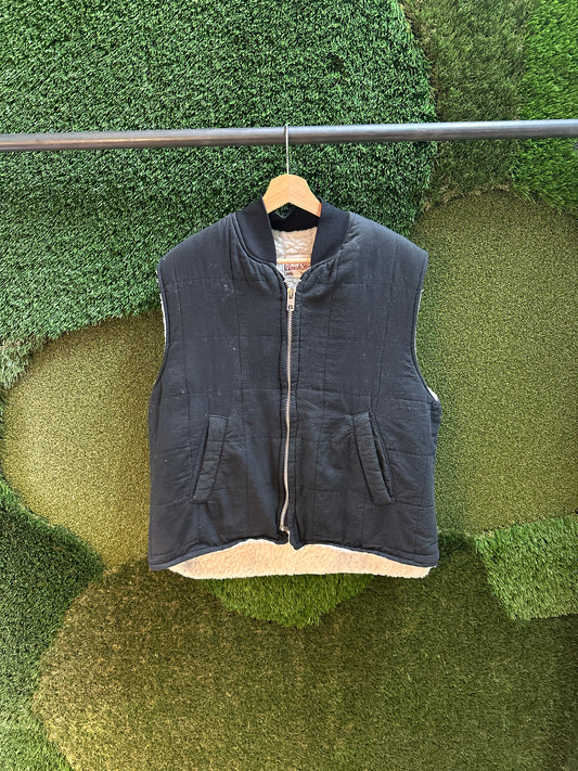 80s Sherpa Lined Vest - L