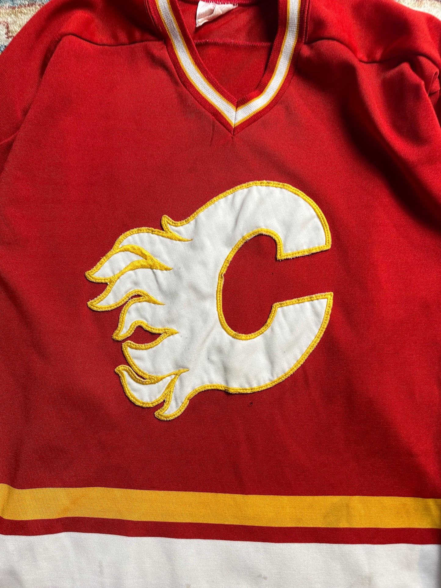 80s NHL Calgary Flames Hockey Jersey - M