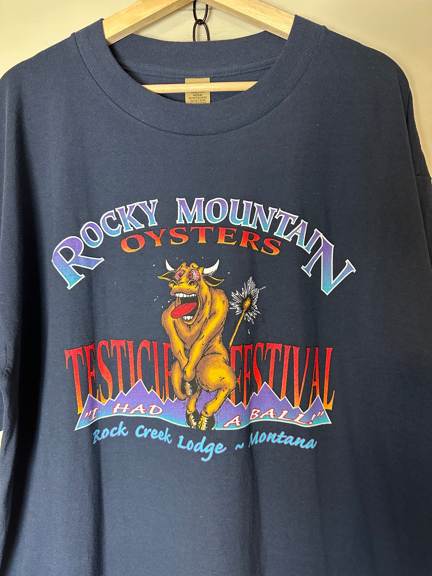 90s Rocky Mountain Oysters Testicle Festival T-shirt - XXL