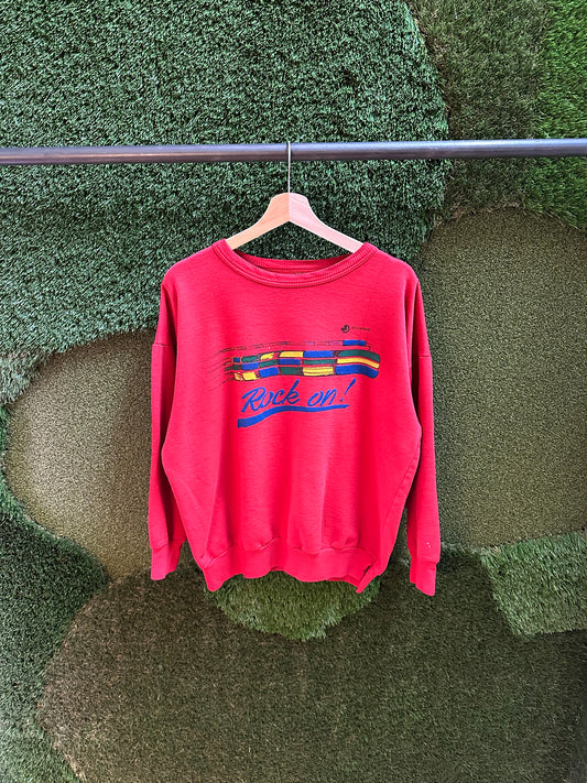 90s Rock On Canada Curling Crewneck - L