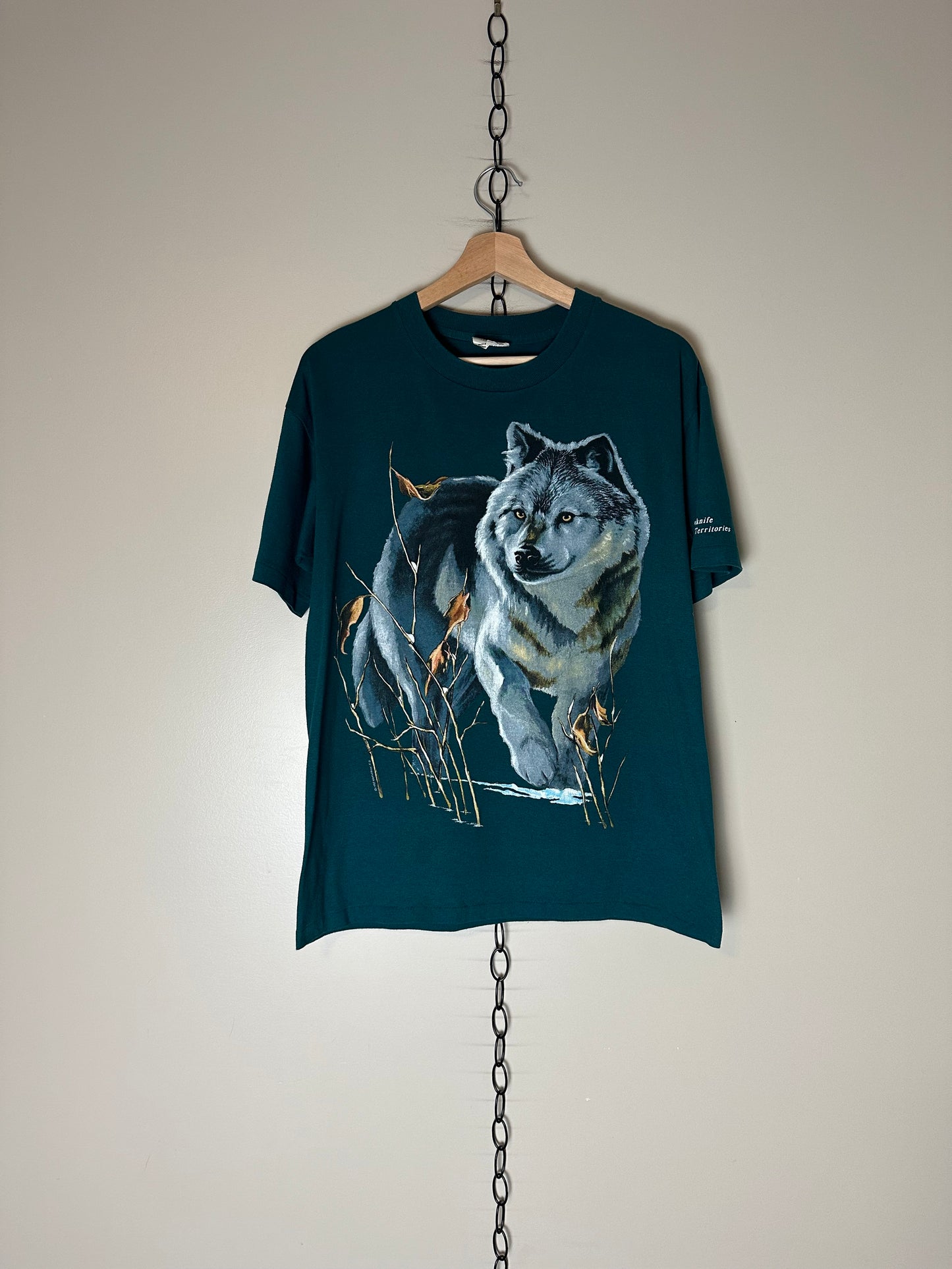 90s Wolf Animal T-shirt - M