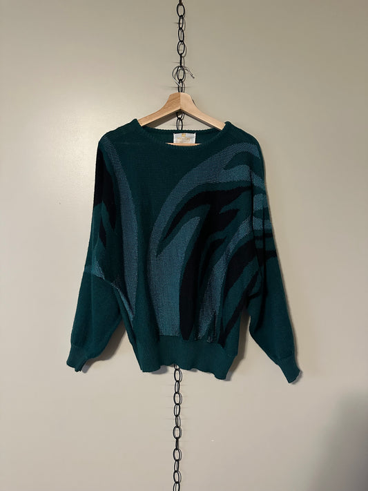 80s White Stag Abstract Sweater - L