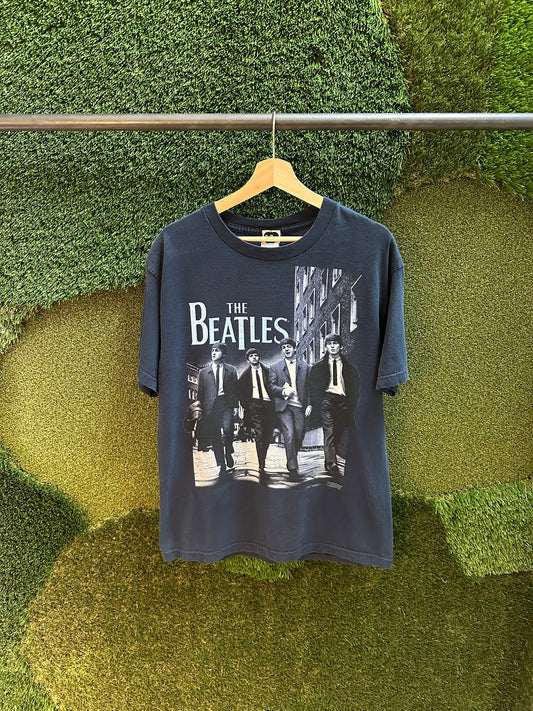 00s The Beatles Big Print Band T-shirt - L