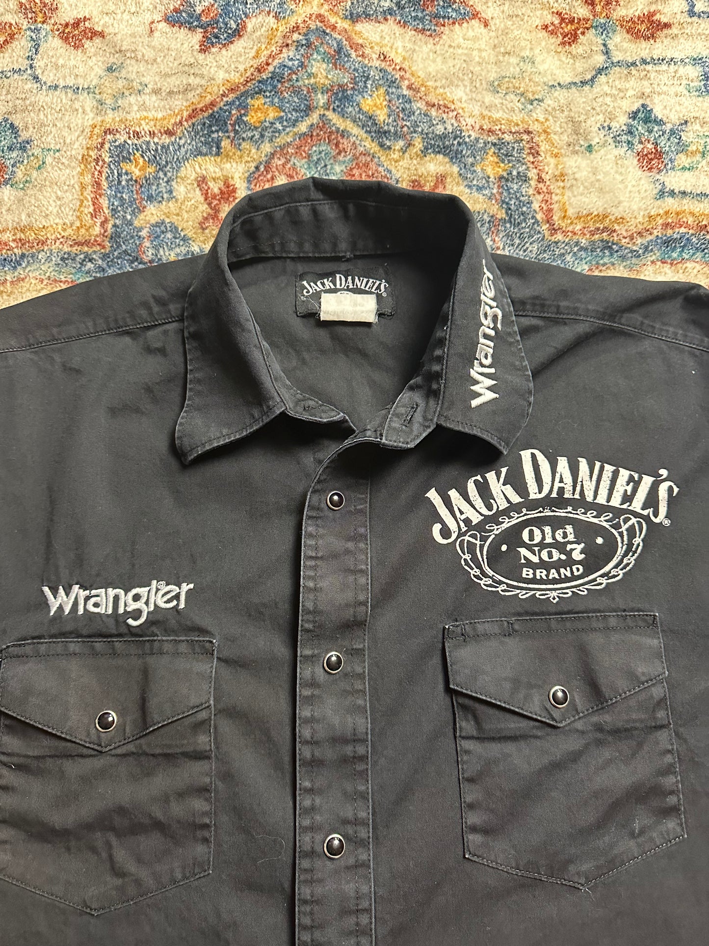00s Wrangler Jack Daniels Pearl Snap Shirt - L