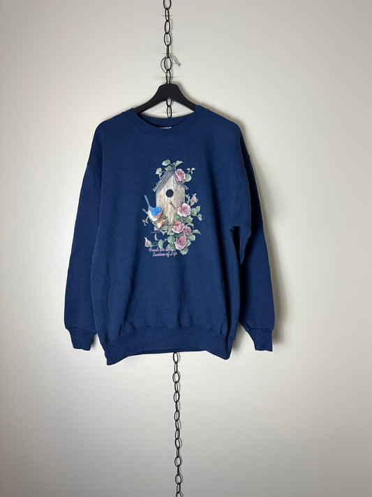 Vintage Birdhouse Friends Are Sunshine Of Life Crewneck - L