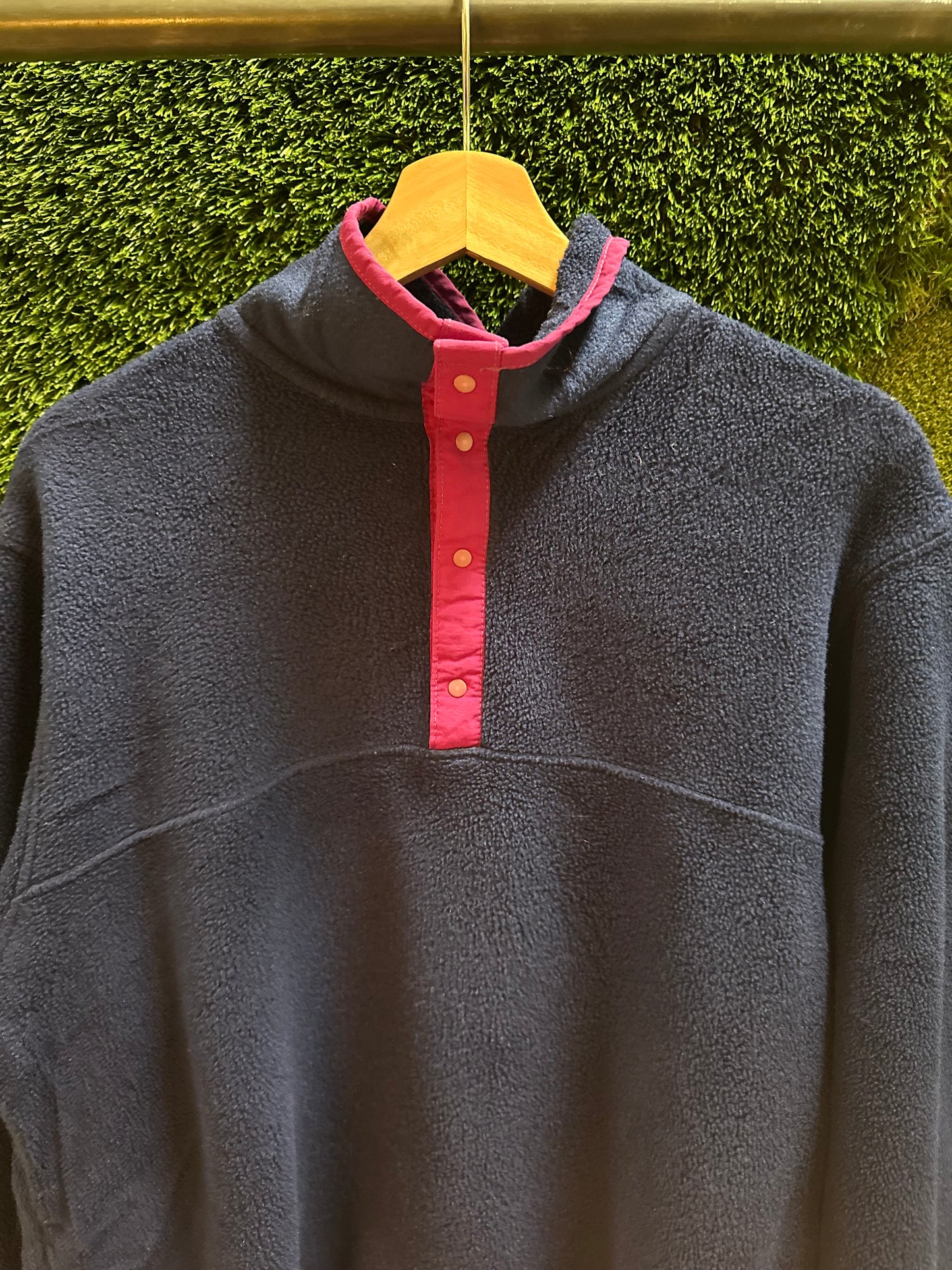 90s Lands End T-Snap Fleece - M