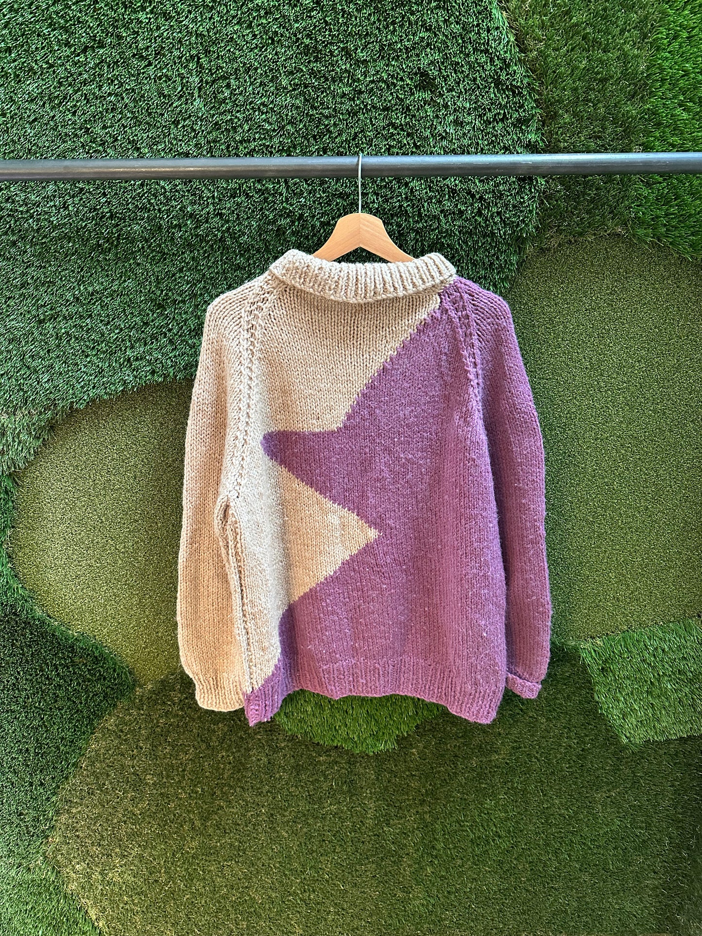 80s Yoda Silhouette Handmade Sweater - L