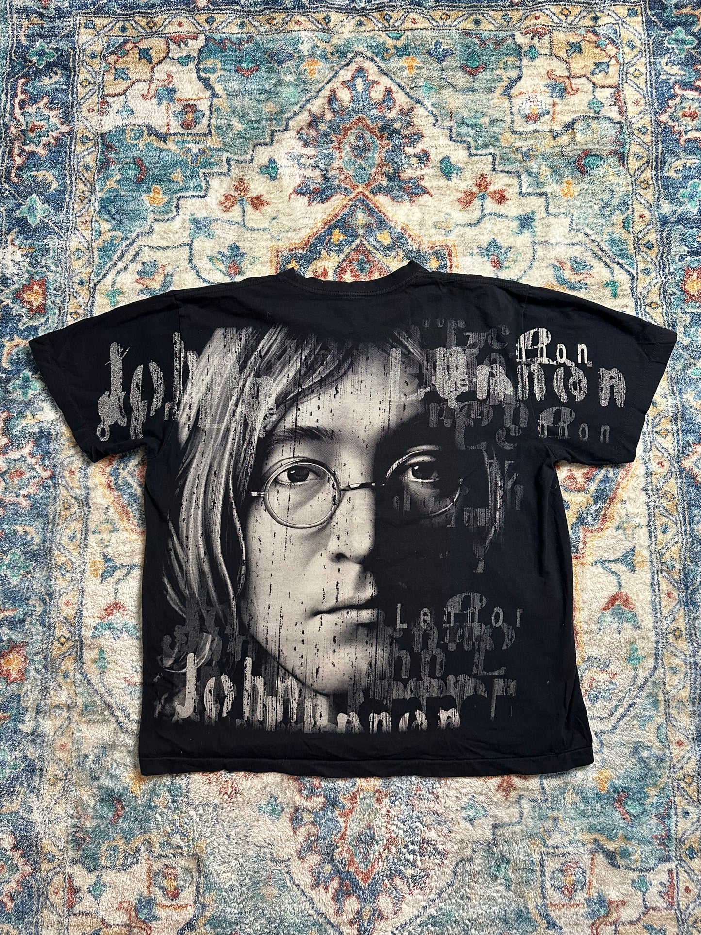 00s John Lennon Big Face All Over Print T-shirt - XXL