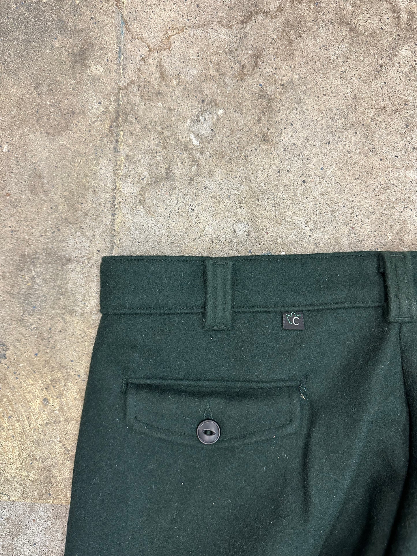 80s Codet Green Wool Pants - 36