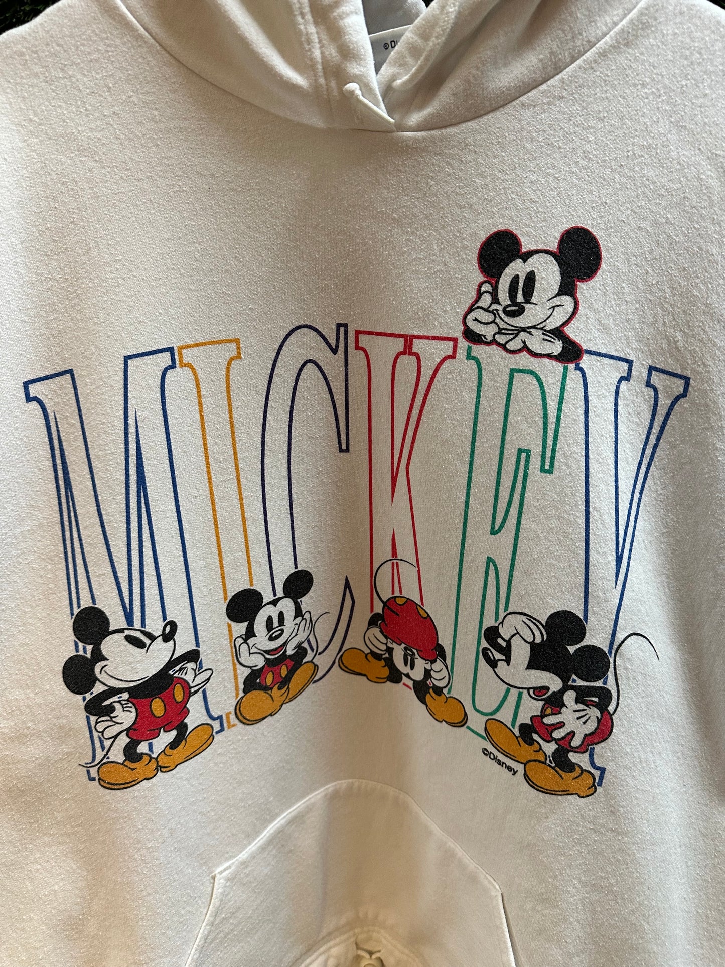 90s Disney Mickey Mouse Spellout Hoodie - L